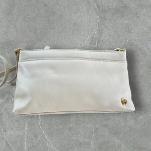 Vtg ETIENNE AIGNER Ivory Leather Shoulder Bag Classic NWT *Flaw*
